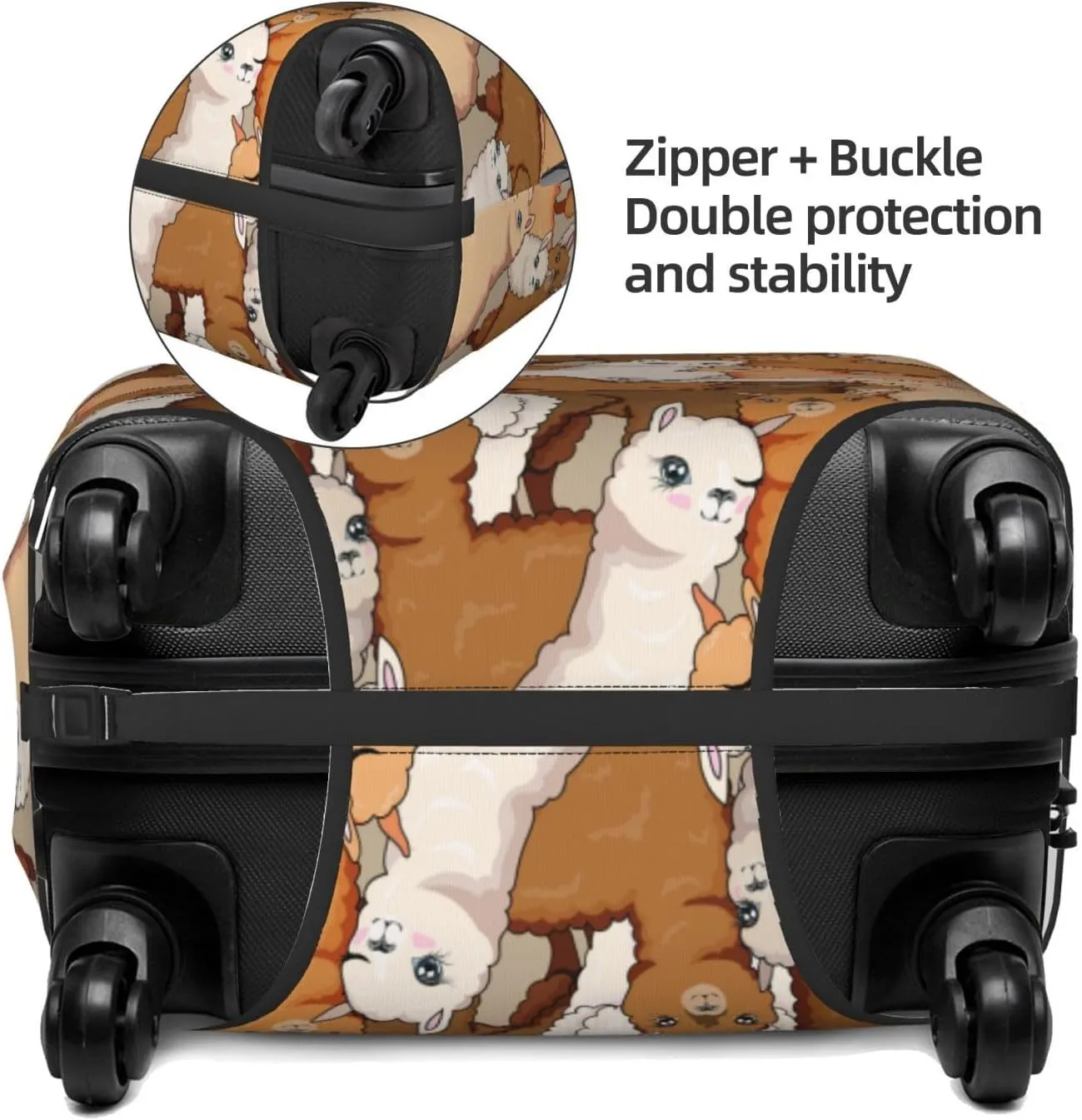 Cute Alpacas Luggage Suitcase Covers Elastic Washable Llama Luggage Protector Travel Suitcase Protective Cover For Kid And Adult, M (Fit 22-24 Inch Luggage)