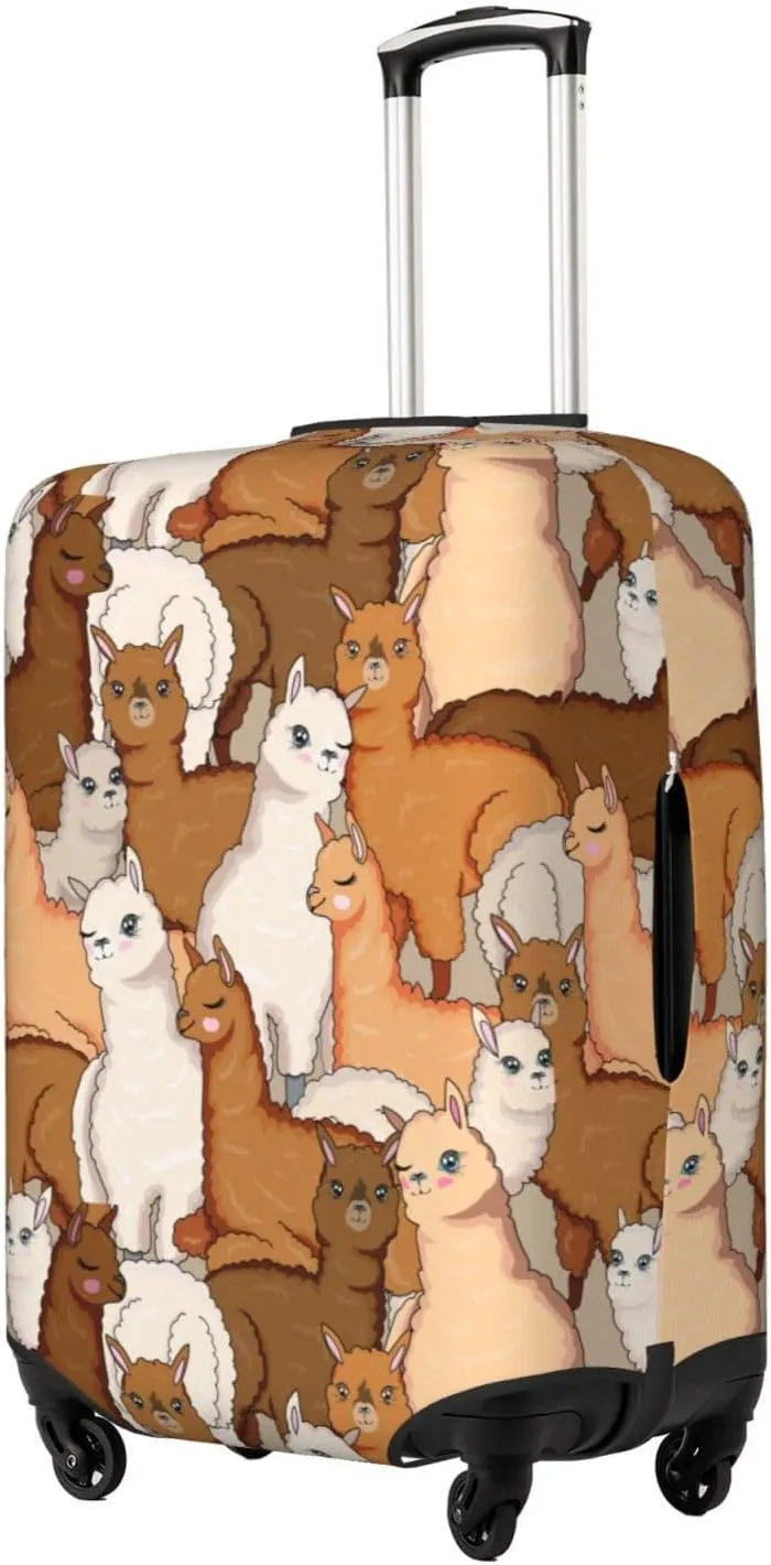 Cute Alpacas Luggage Suitcase Covers Elastic Washable Llama Luggage Protector Travel Suitcase Protective Cover For Kid And Adult, M (Fit 22-24 Inch Luggage)