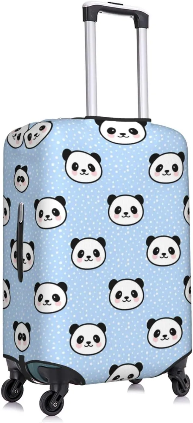 Cute Cartoon Panda Travel Luggage Cover Fits 18-32 Inch Luggage, Elastic Suitcase Cover Protector with Concealed Zipper for Wheeled Suitcase Tsa Approved