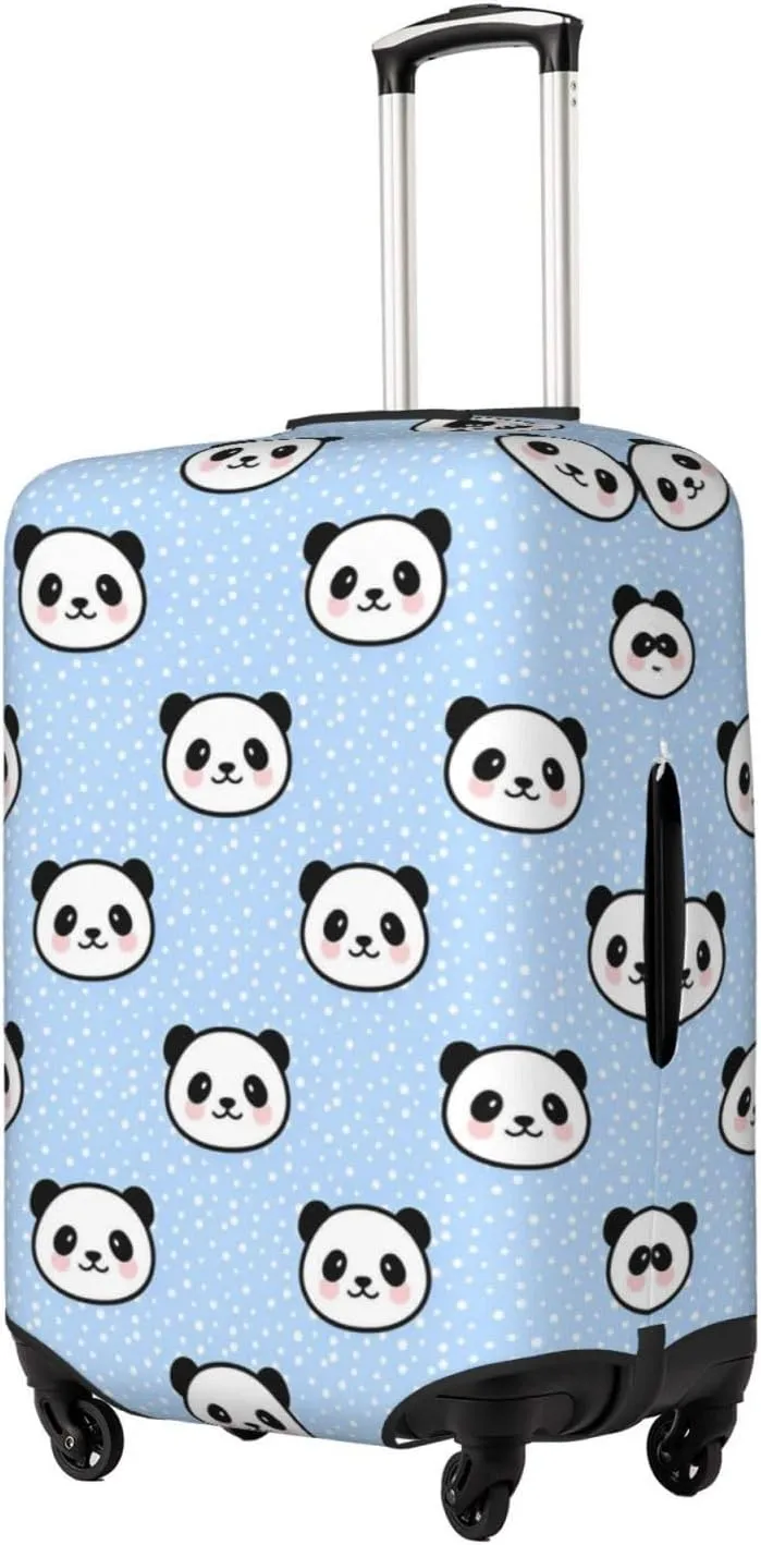 Cute Cartoon Panda Travel Luggage Cover Fits 18-32 Inch Luggage, Elastic Suitcase Cover Protector with Concealed Zipper for Wheeled Suitcase Tsa Approved
