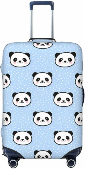 Cute Cartoon Panda Travel Luggage Cover Fits 18-32 Inch Luggage, Elastic Suitcase Cover Protector with Concealed Zipper for Wheeled Suitcase Tsa Approved