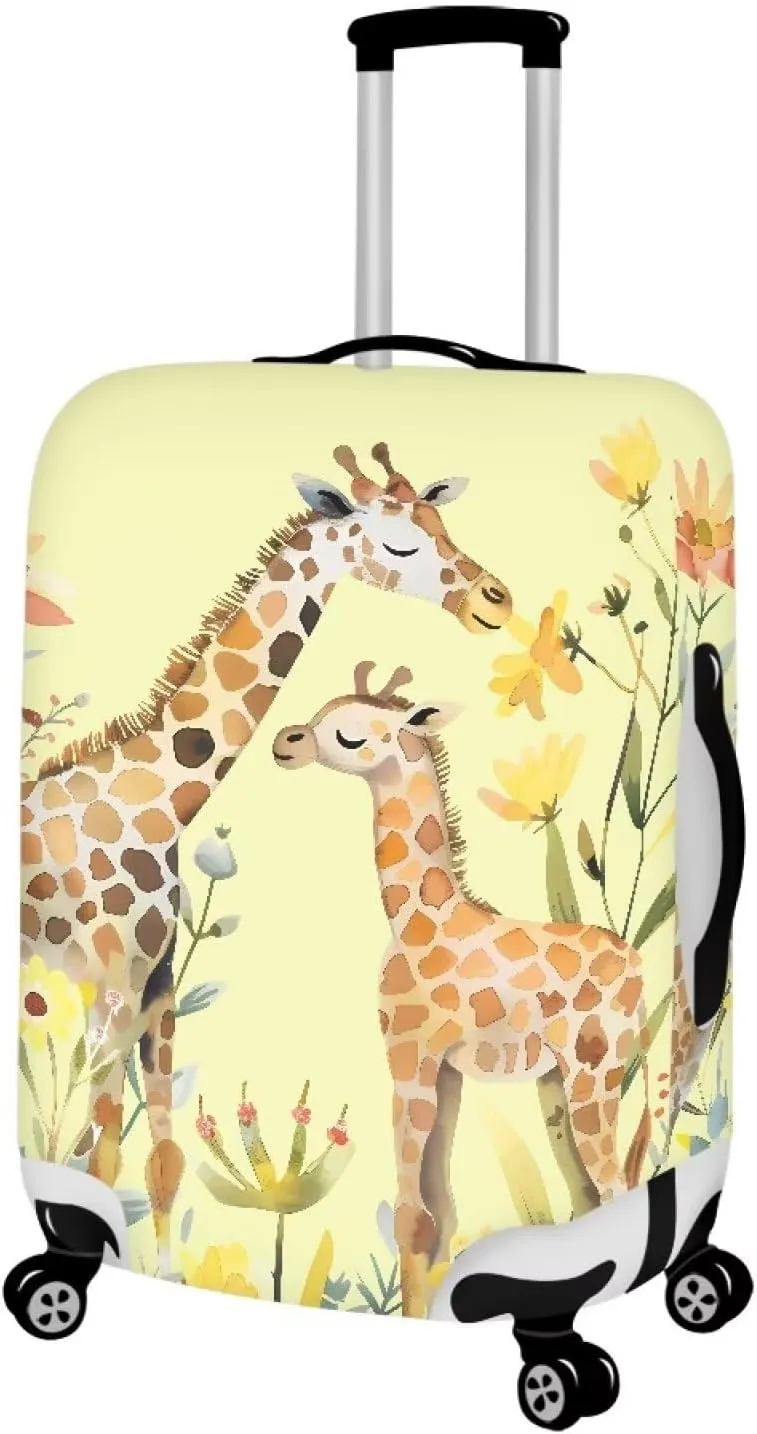 Cute Deers Pattern Suitcase Cover,Aesthetic Suitcase Covers,Luggage Case Cover,Floral Luggage Carrying Cover,Luggage Protective Cover,Luggage Cover for Women Gift for Women Men