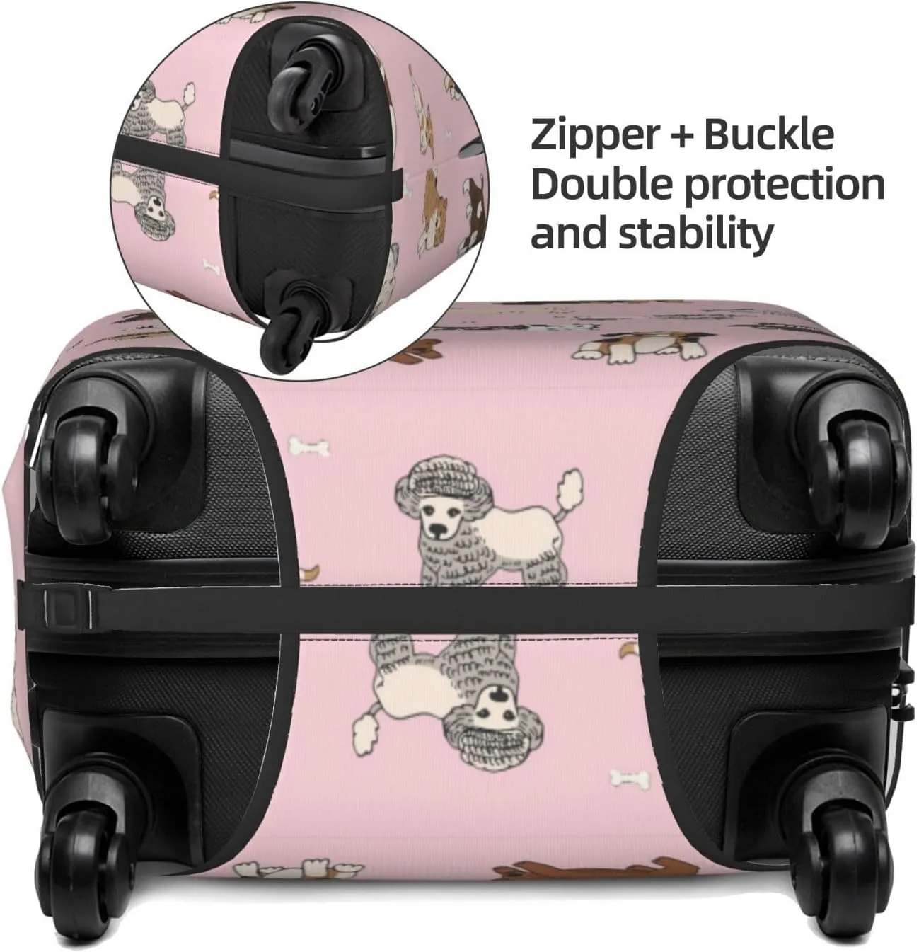 Cute Dogs Animals Luggage Suitcase Covers Elastic Washable Cartoon Pets Luggage Protector Travel Suitcase Protective Cover For Kid And Adult, M (Fit 22-24 Inch Luggage)