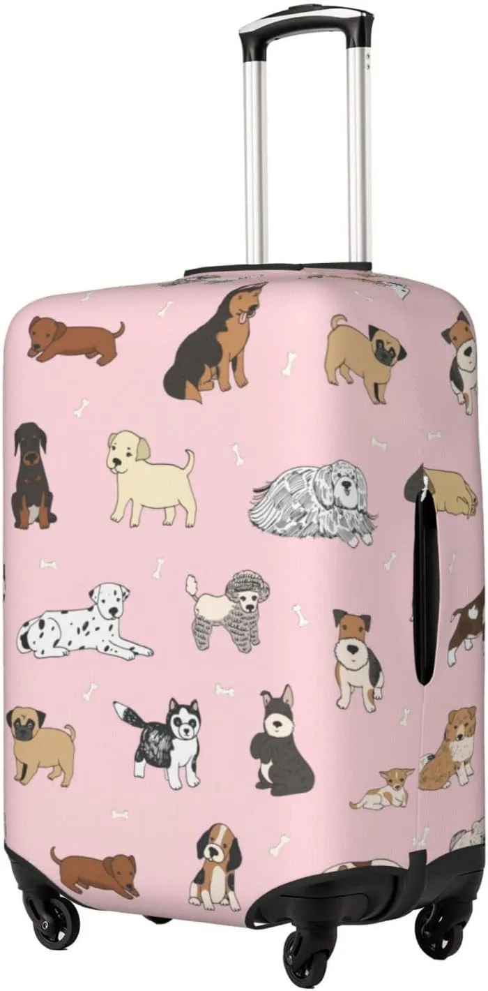 Cute Dogs Animals Luggage Suitcase Covers Elastic Washable Cartoon Pets Luggage Protector Travel Suitcase Protective Cover For Kid And Adult, M (Fit 22-24 Inch Luggage)