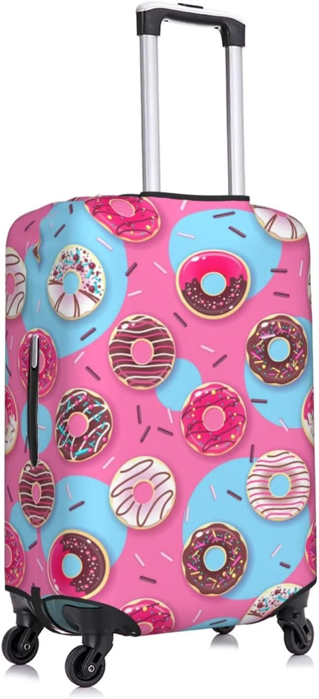 Cute Donut Elastic Suitcase Cover Scratch Resistant Luggage Case Travel Luggage Protector for Men Women S 18-21 inch