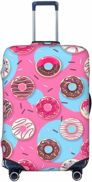Cute Donut Elastic Suitcase Cover Scratch Resistant Luggage Case Travel Luggage Protector for Men Women S 18-21 inch