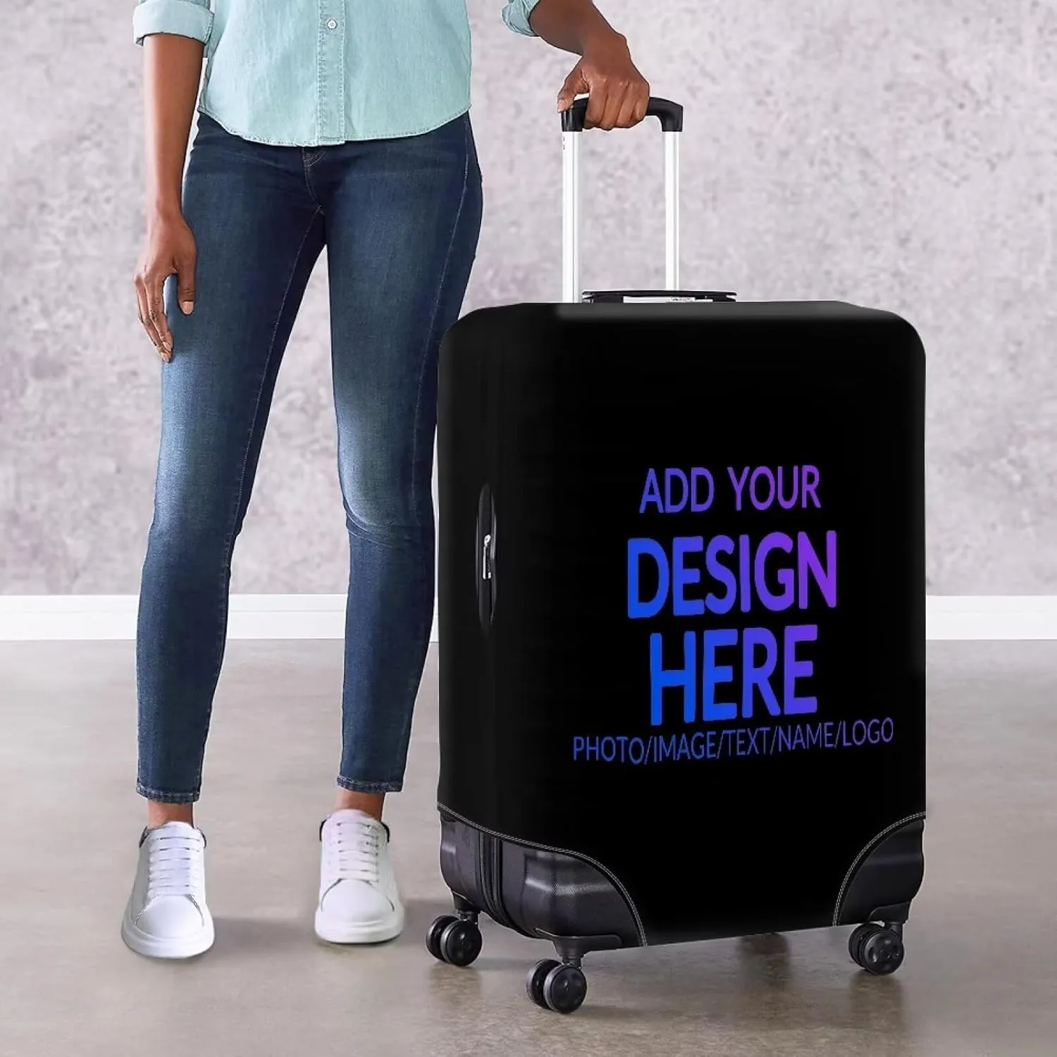 Cute Luggage Cover for Boys Girls Washable Suitcase Cover Protector Travel Suitcase Cover Fits 18-32 Inch Luggage,Customized Luggage Cover for Women Men