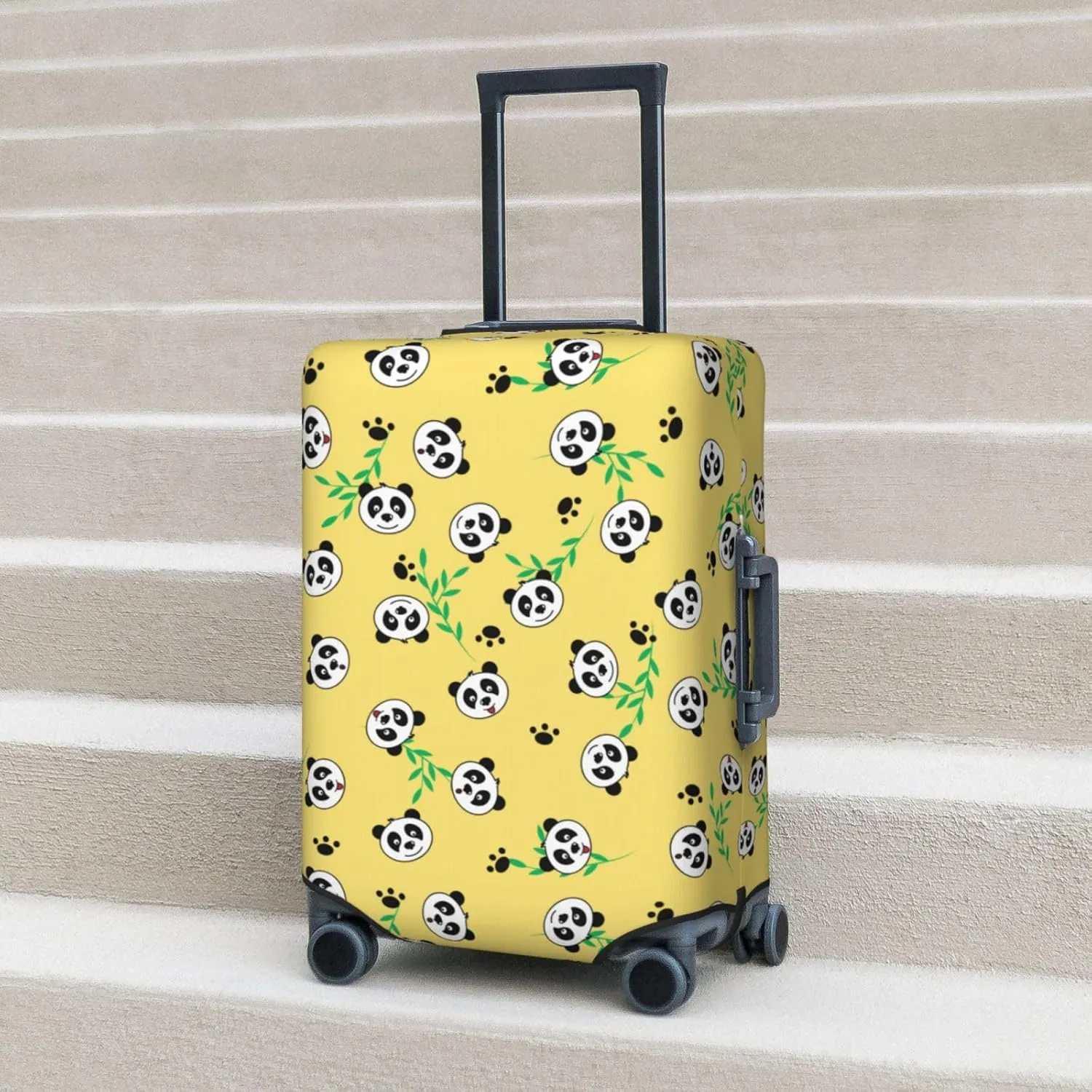 Cute Panda Elastic Suitcase Cover Scratch Resistant Luggage Case Travel Luggage Protector for Men Women L 25-28 inch