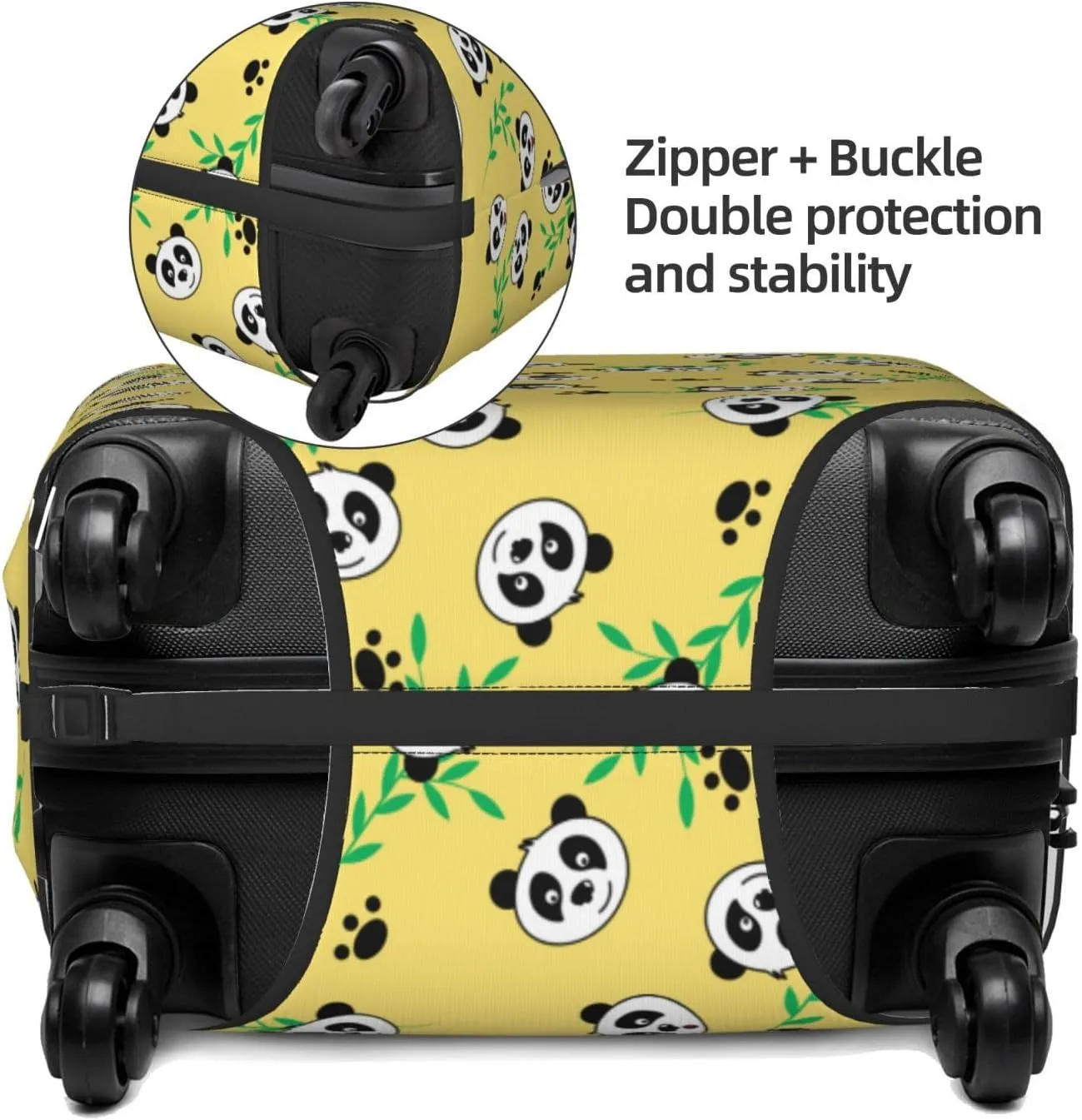 Cute Panda Elastic Suitcase Cover Scratch Resistant Luggage Case Travel Luggage Protector for Men Women L 25-28 inch