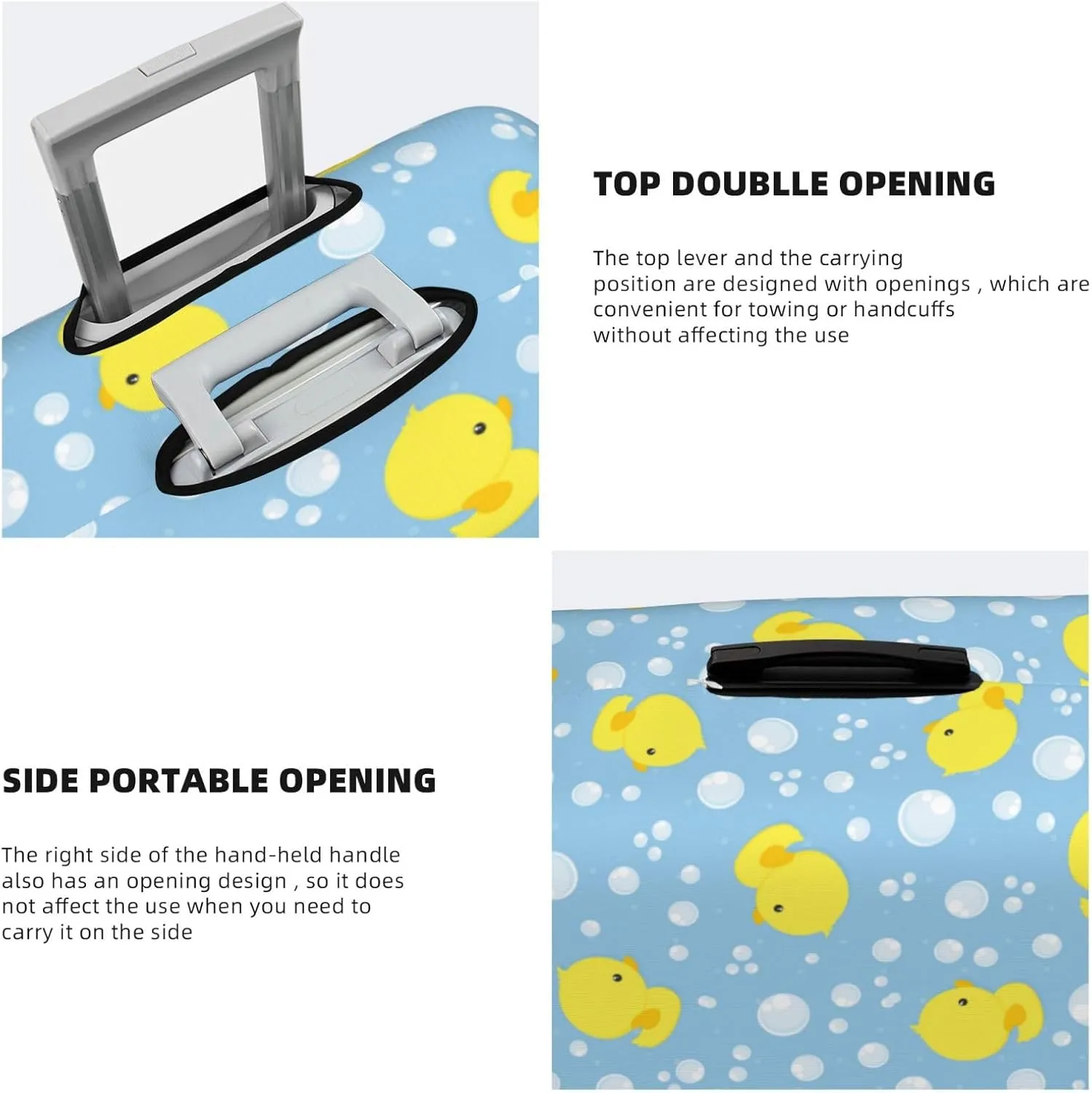 Cute Rubber Ducks Luggage Suitcase Covers Elastic Washable Luggage Protector Travel Suitcase Protective Cover For Kid And Adult, S (Fit 18-21 Inch Luggage)