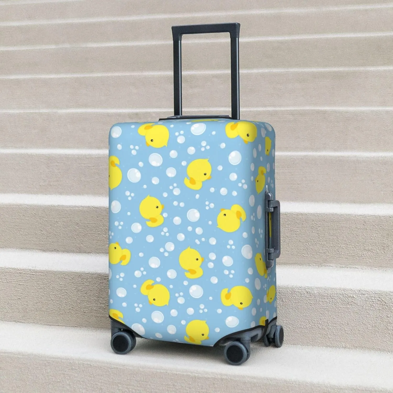 Cute Rubber Ducks Luggage Suitcase Covers Elastic Washable Luggage Protector Travel Suitcase Protective Cover For Kid And Adult, S (Fit 18-21 Inch Luggage)