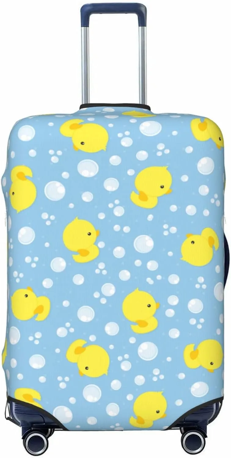 Cute Rubber Ducks Luggage Suitcase Covers Elastic Washable Luggage Protector Travel Suitcase Protective Cover For Kid And Adult, S (Fit 18-21 Inch Luggage)