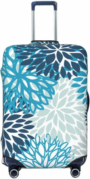 Daisy Flower Luggage Suitcase Covers Elastic Washable Blue Chrysanthemum Floral Luggage Protector Travel Suitcase Protective Cover For Kid And Adult, S (Fit 18-21 Inch Luggage)