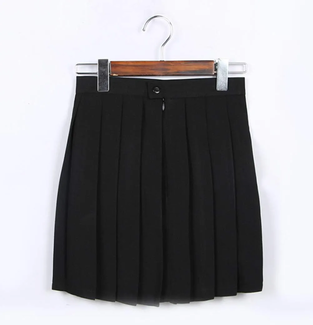 DCUTERQ Women's High Waisted Pleated School Skirt High Waisted Girl Uniform Mini Casual Skirts A-line Skorts
