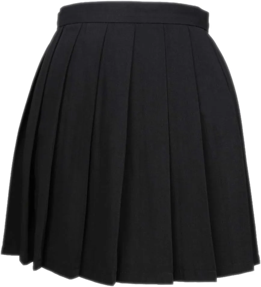 DCUTERQ Women's High Waisted Pleated School Skirt High Waisted Girl Uniform Mini Casual Skirts A-line Skorts