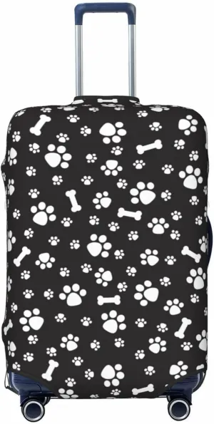 Dogs Paws and Bones Elastic Suitcase Cover Scratch Resistant Luggage Case Travel Luggage Protector for Men Women S 18-21 inch