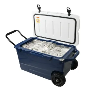 E-Macht 50 Qt Heavy Duty Hard Cooler with Wheels and Nylon Handle, Keep Ice for Up to 5-7 days