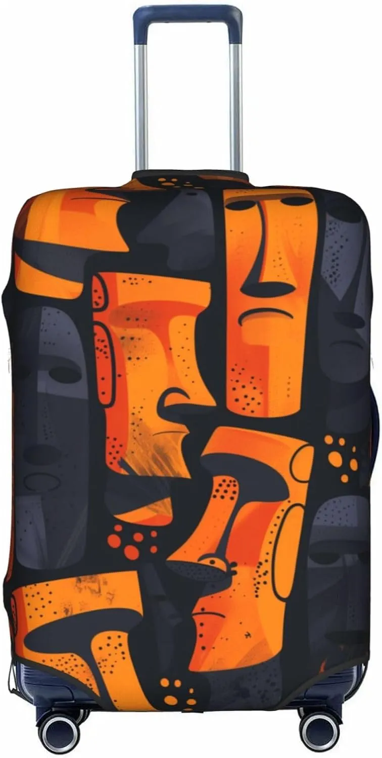 Easter Island statue art Elastic Travel Luggage Cover Travel Suitcase Protective Cover