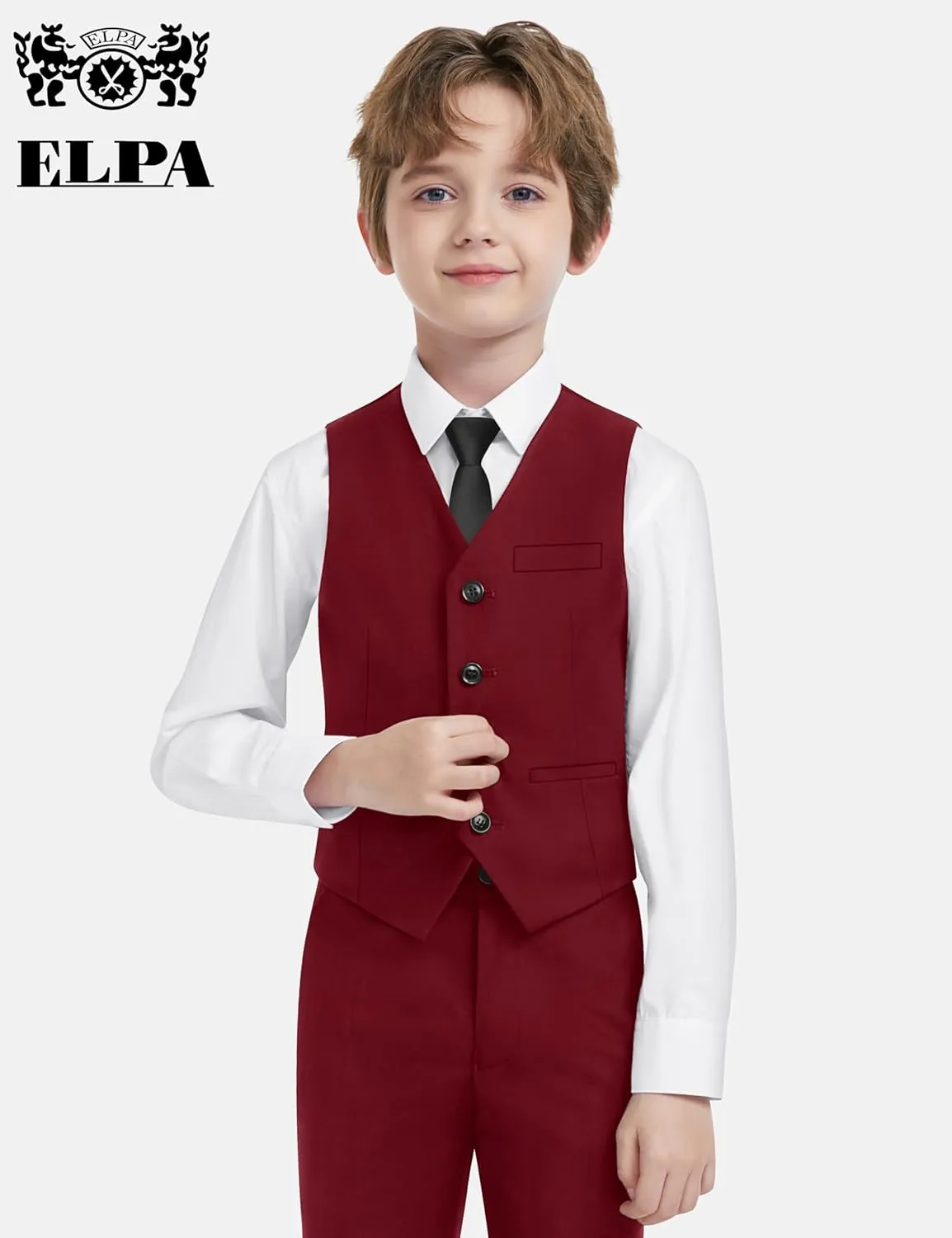 ELPA ELPA Boys' Formal Suit Set, with Suspenders, Adjustable Waist, from Toddlers to Teen