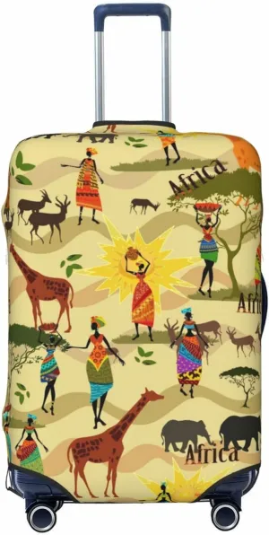 Ethnic African Print Luggage Covers For Suitcase,Elastic Washable & Stretchable Suitcase Covers For Luggage,- Fits 18-32 Inch Luggage-No Luggage Included