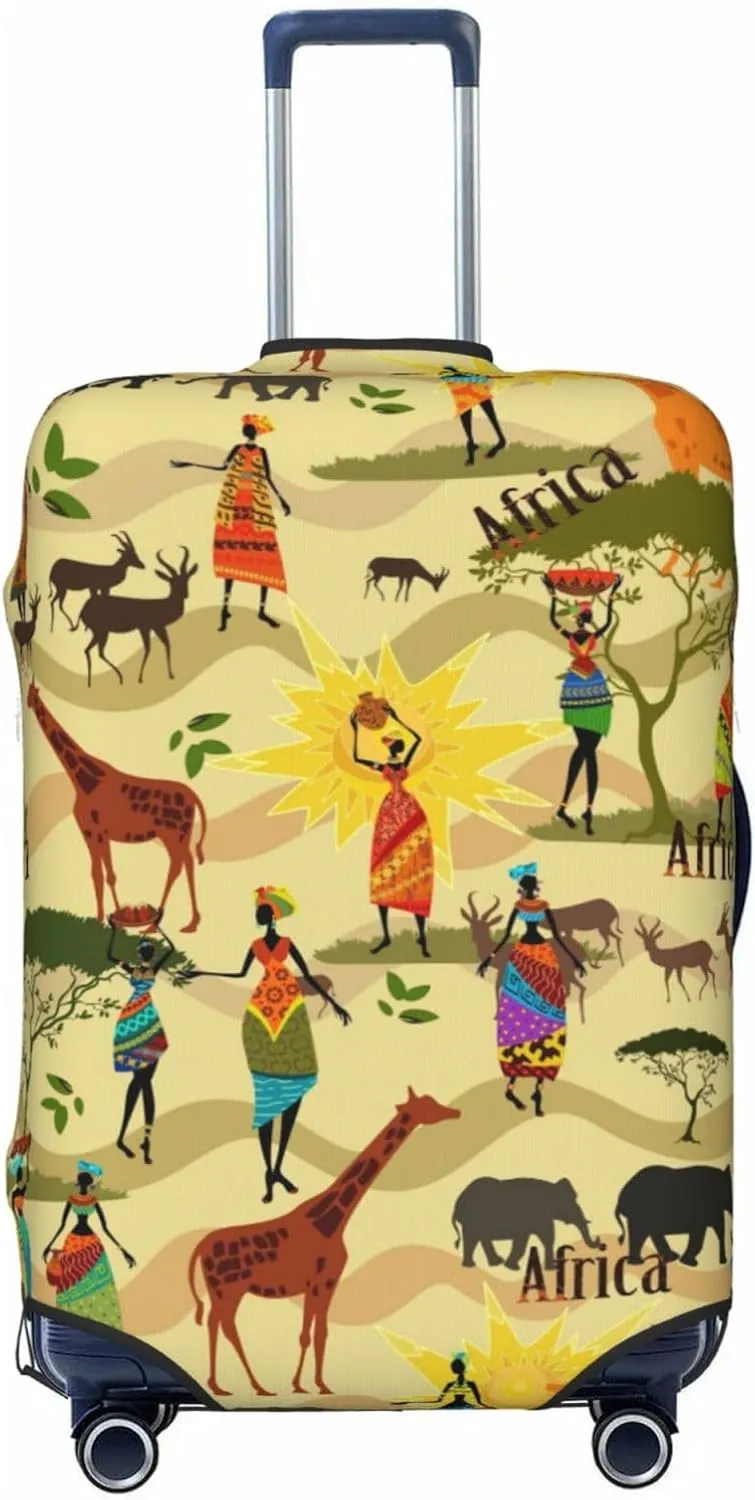 Ethnic African Print Luggage Covers For Suitcase,Elastic Washable & Stretchable Suitcase Covers For Luggage,- Fits 18-32 Inch Luggage-No Luggage Included