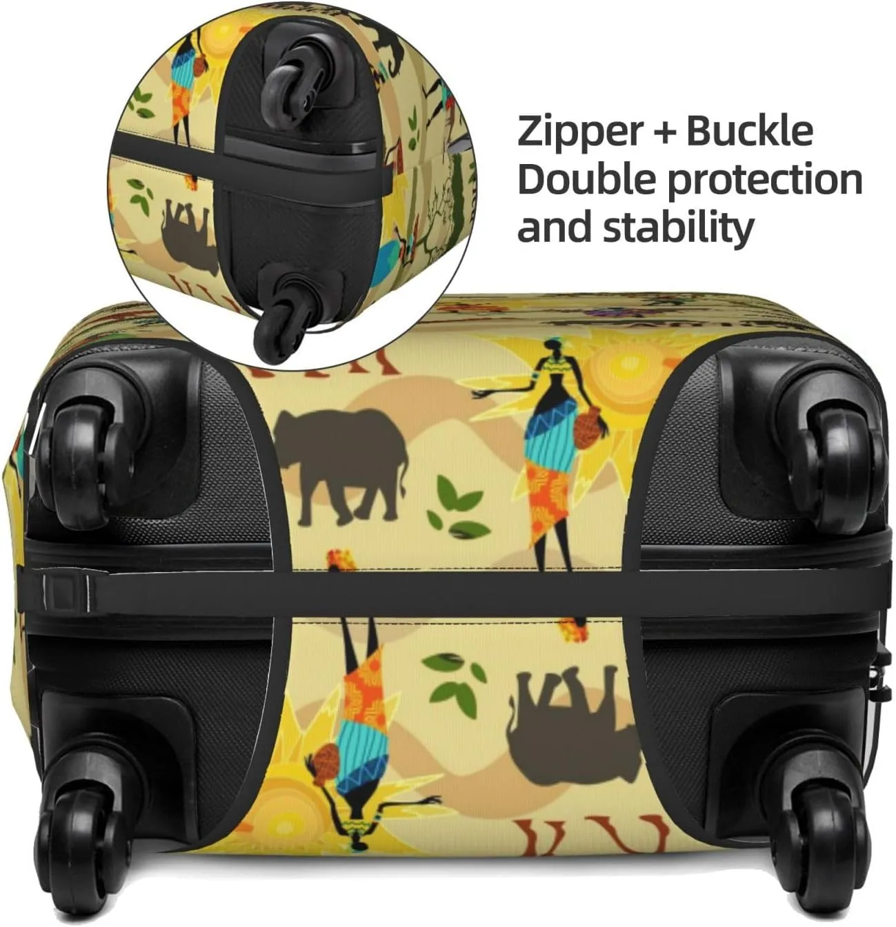 Ethnic African Print Luggage Covers For Suitcase,Elastic Washable & Stretchable Suitcase Covers For Luggage,- Fits 18-32 Inch Luggage-No Luggage Included