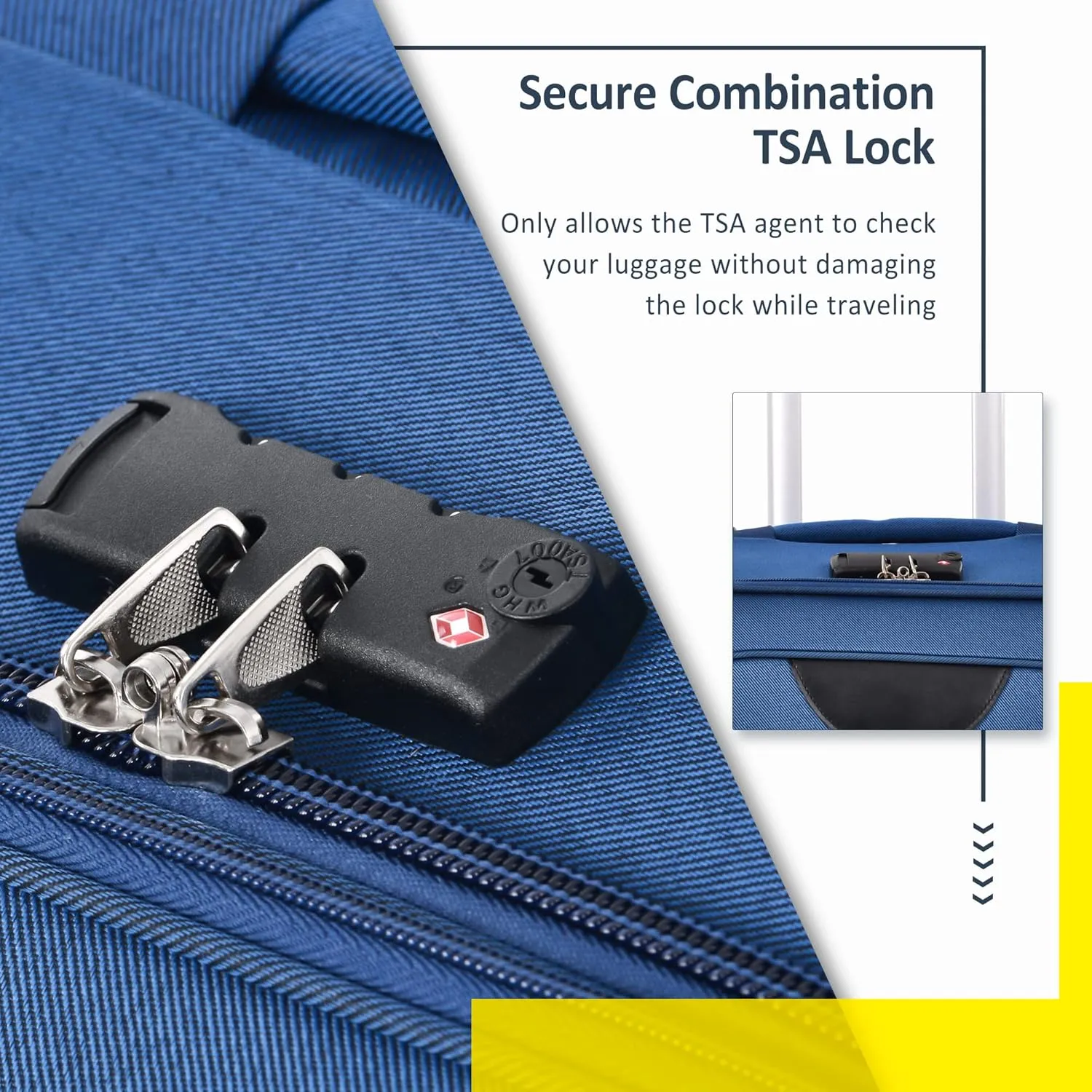 Expandable Softside Luggage Sets 3 Piece, Upright Spinner Suitcase Sets, Lightweight Durable Travel Softshell Set TSA Lock, 20in/24in/28in, Blue