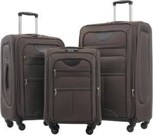 Expandable Softside Luggage Sets 3 Piece, Upright Spinner Suitcase Sets, Lightweight Durable Travel Softshell Set TSA Lock, 20in/24in/28in, Brown