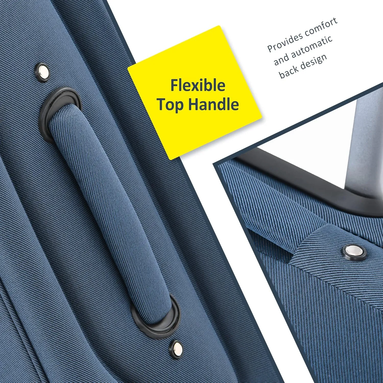 Expandable Softside Luggage Sets 3 Piece, Upright Spinner Suitcase Sets, Lightweight Durable Travel Softshell Set TSA Lock, 20in/24in/28in, Dark Blue