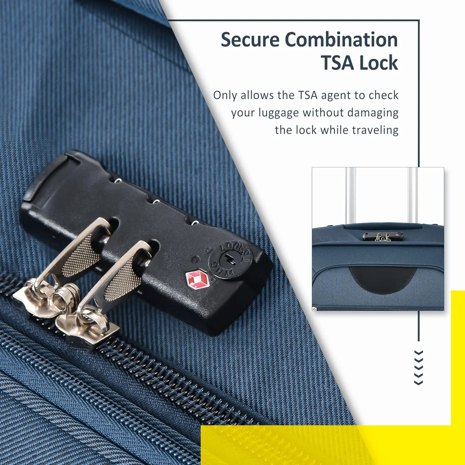 Expandable Softside Luggage Sets 3 Piece, Upright Spinner Suitcase Sets, Lightweight Durable Travel Softshell Set TSA Lock, 20in/24in/28in, Dark Blue