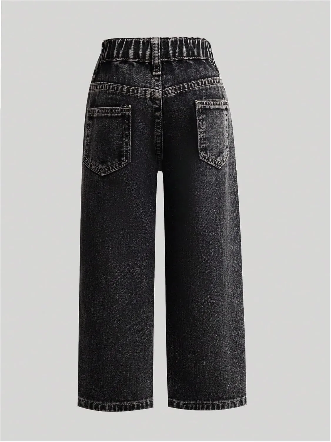 Floerns Toddler Girl's Heart Print Jeans Distressed Ripped Straight Leg Denim Pants