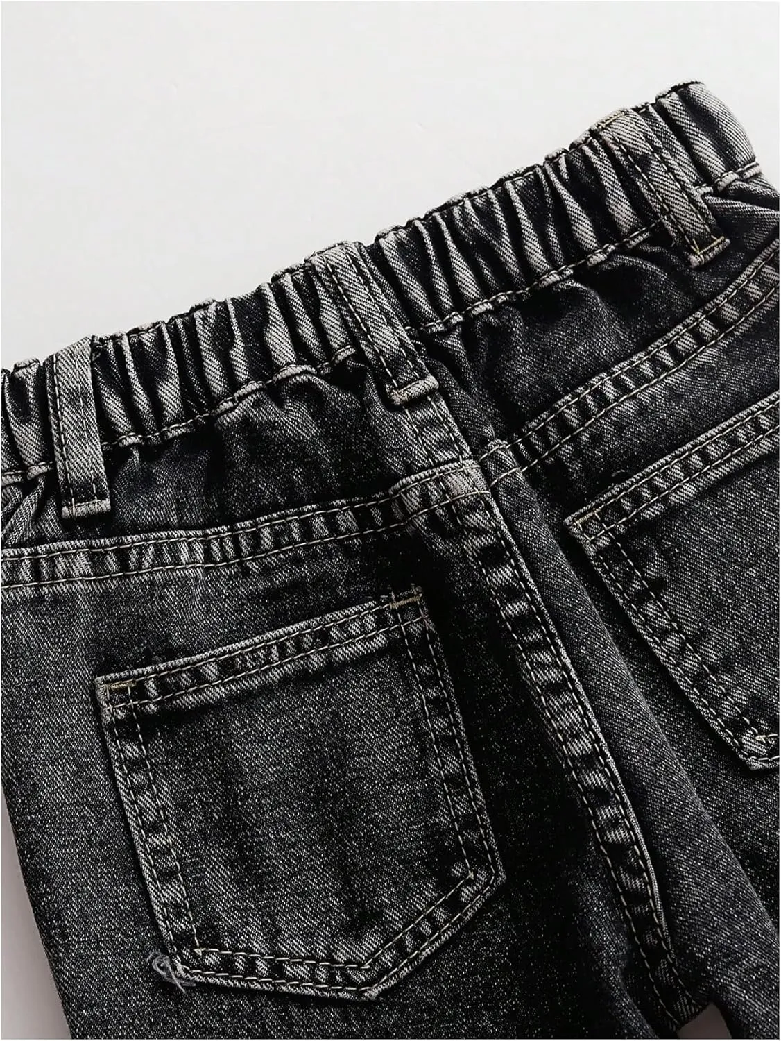 Floerns Toddler Girl's Heart Print Jeans Distressed Ripped Straight Leg Denim Pants
