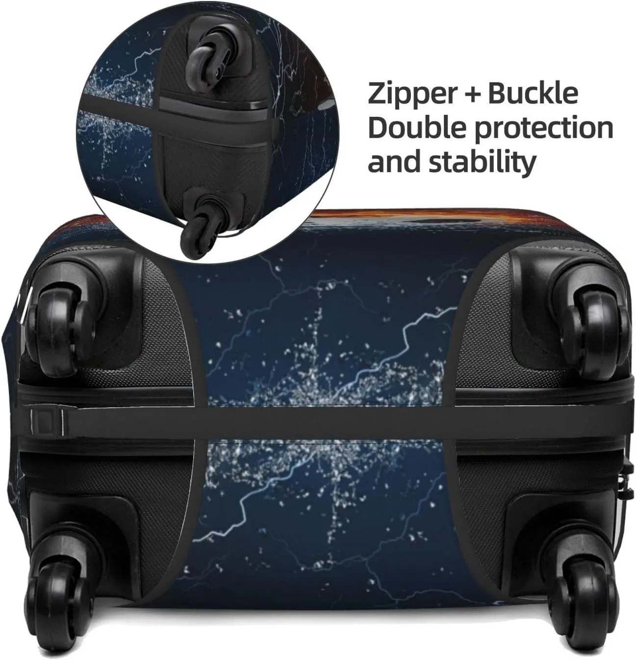 Football Luggage Suitcase Covers Elastic Washable SoccerLuggage Protector Travel Suitcase Protective Cover For Kid And Adult, M (Fit 22-24 Inch Luggage)