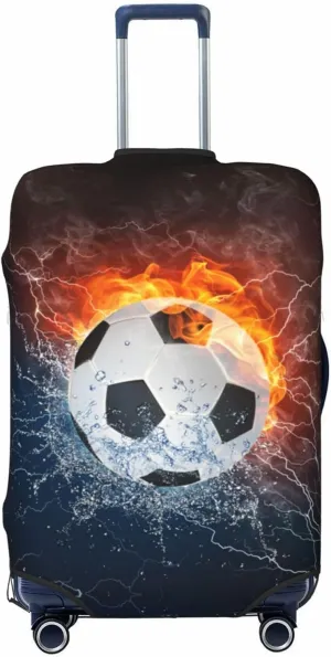 Football Luggage Suitcase Covers Elastic Washable SoccerLuggage Protector Travel Suitcase Protective Cover For Kid And Adult, M (Fit 22-24 Inch Luggage)