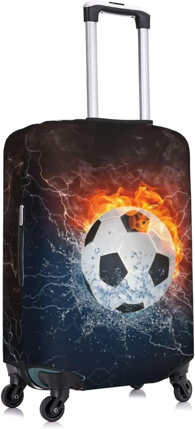 Football Luggage Suitcase Covers Elastic Washable SoccerLuggage Protector Travel Suitcase Protective Cover For Kid And Adult, M (Fit 22-24 Inch Luggage)