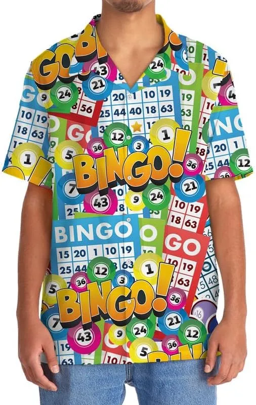 Funny Bingo Shirt Hawaiian Style, Bingo Game Team Shirt, Bingo Lovers Gifts, Bingo Shirt Button Down Size S-5XL