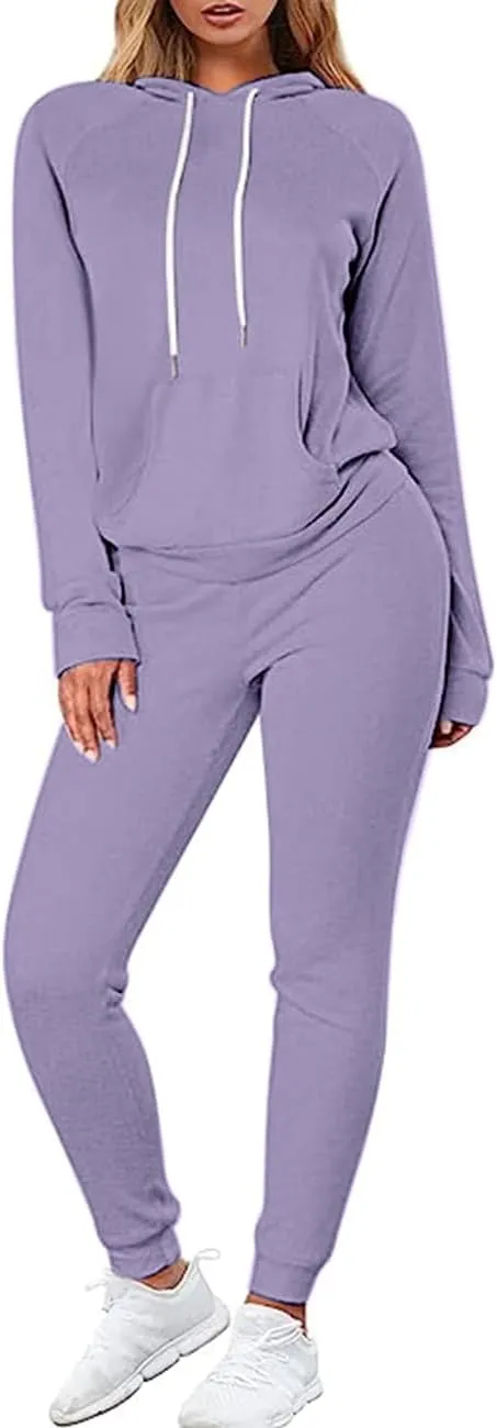 FUPHINE Women's Two Piece Outfits Sweatsuits Set Long Sleeve Pullover Hoodie and Jogger Sweatpants Tracksuit Lounge Sets