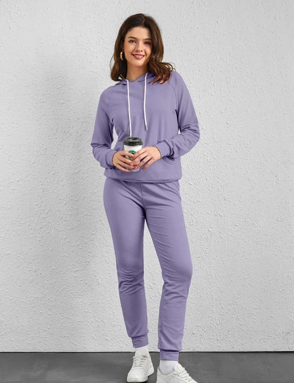 FUPHINE Women's Two Piece Outfits Sweatsuits Set Long Sleeve Pullover Hoodie and Jogger Sweatpants Tracksuit Lounge Sets