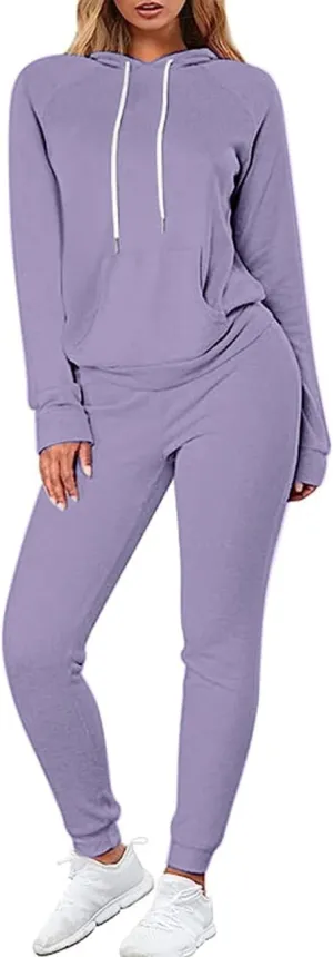 FUPHINE Women's Two Piece Outfits Sweatsuits Set Long Sleeve Pullover Hoodie and Jogger Sweatpants Tracksuit Lounge Sets