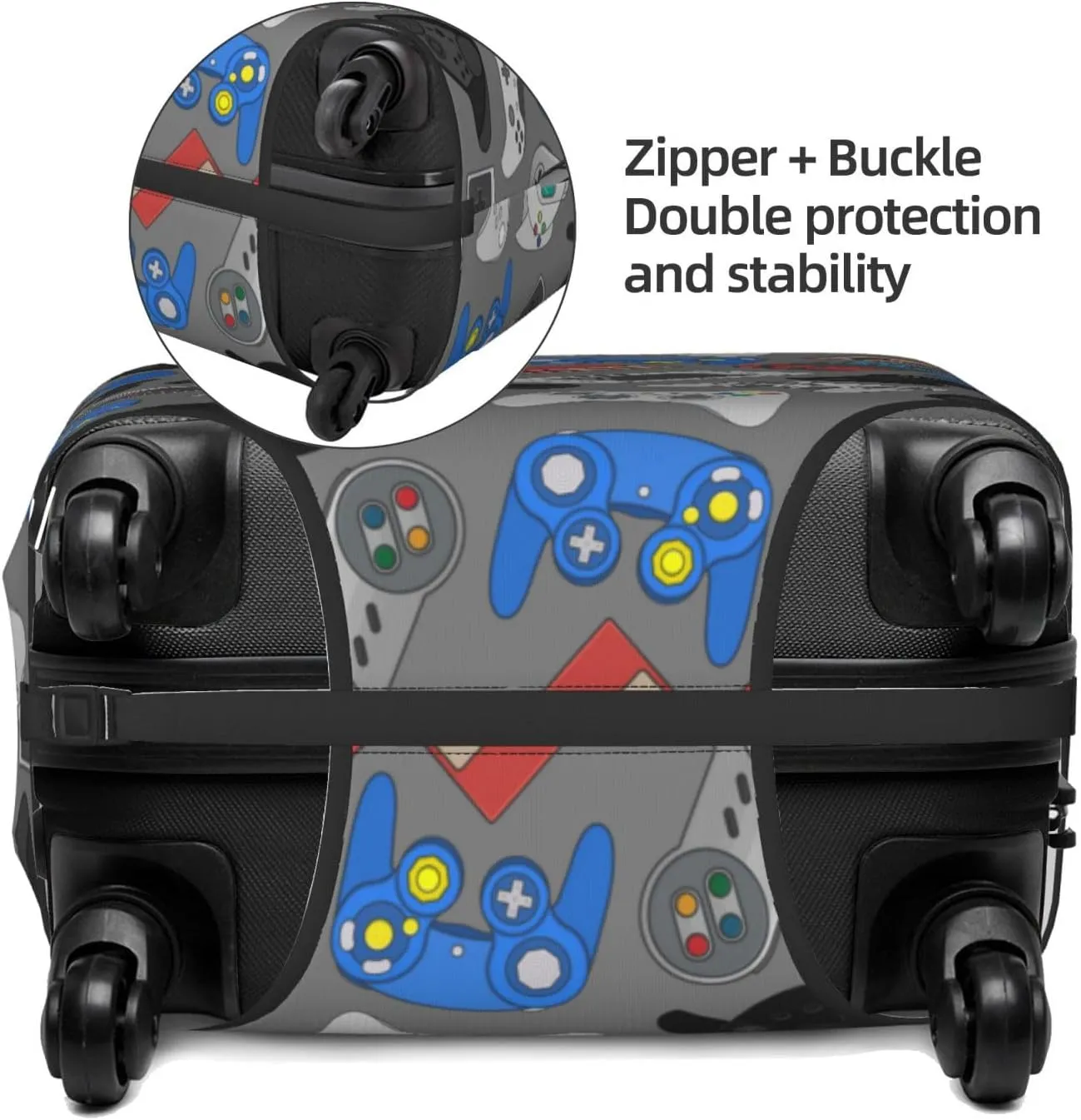 Game Console Controllers Luggage Suitcase Covers Elastic Washable Gamepad Luggage Protector Travel Suitcase Protective Cover For Kid And Adult, M (Fit 22-24 Inch Luggage)