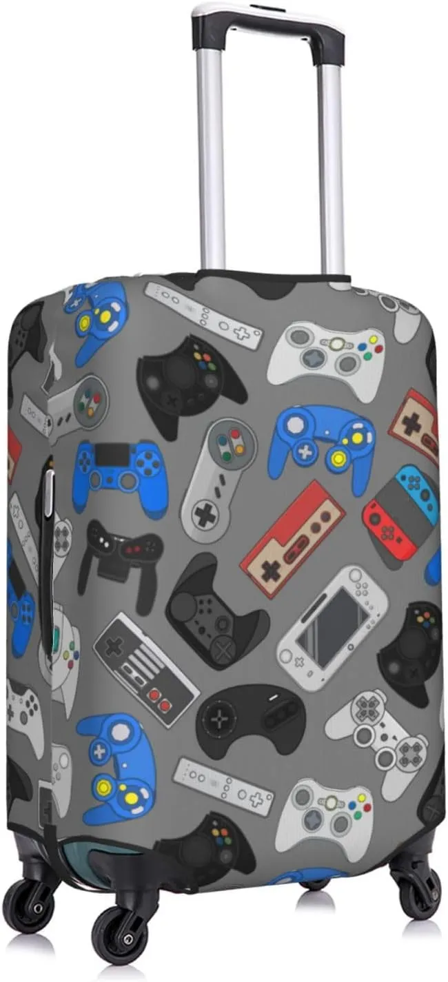 Game Console Controllers Luggage Suitcase Covers Elastic Washable Gamepad Luggage Protector Travel Suitcase Protective Cover For Kid And Adult, M (Fit 22-24 Inch Luggage)