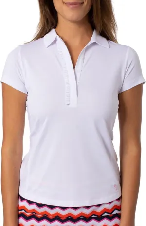 GOLFTINI Short Sleeve Ruffle Polo  Lightweight Stretch Golf & Tennis Shirt with UPF 30 , Moisture-Wicking