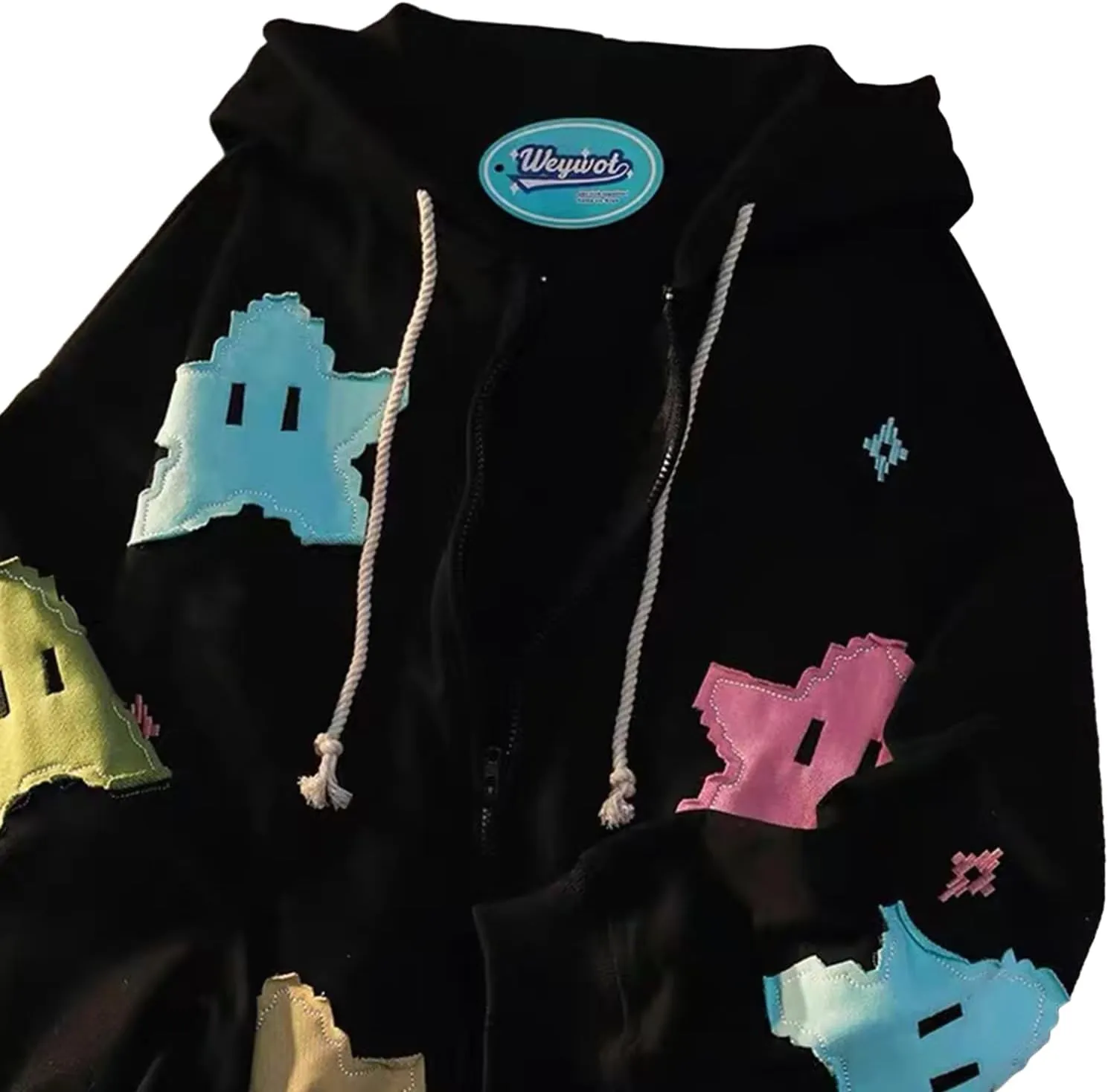 GOOCHEER Women 's Teen Girl Star Print Y2K Zip Up Hoodies Jacket Sweatshirt Cute Fall Jacket Hoodie Clothes
