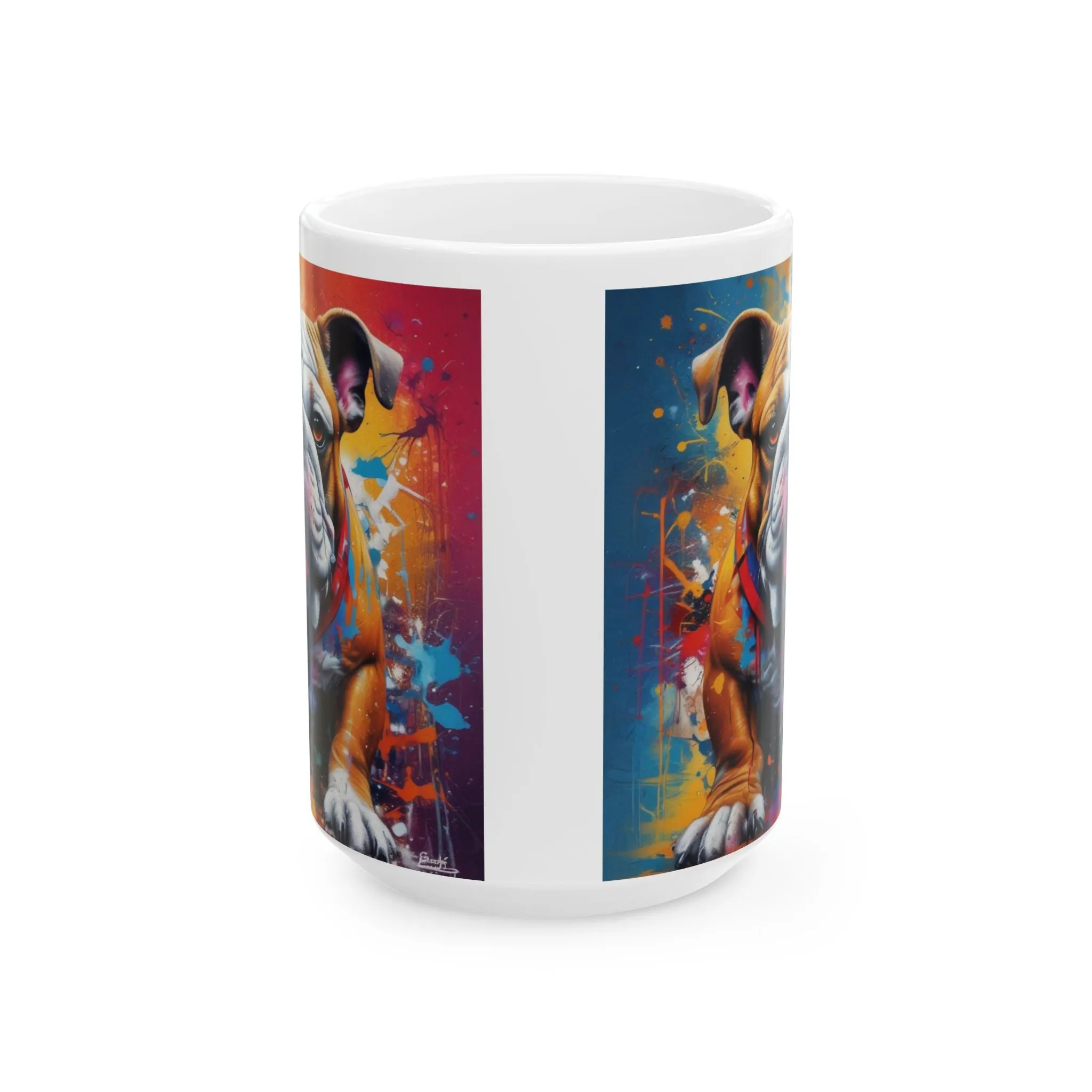 Graffiti Style Bulldog Mug  11 or 15 oz. Mugs Make Great Gifts for Dog Lovers
