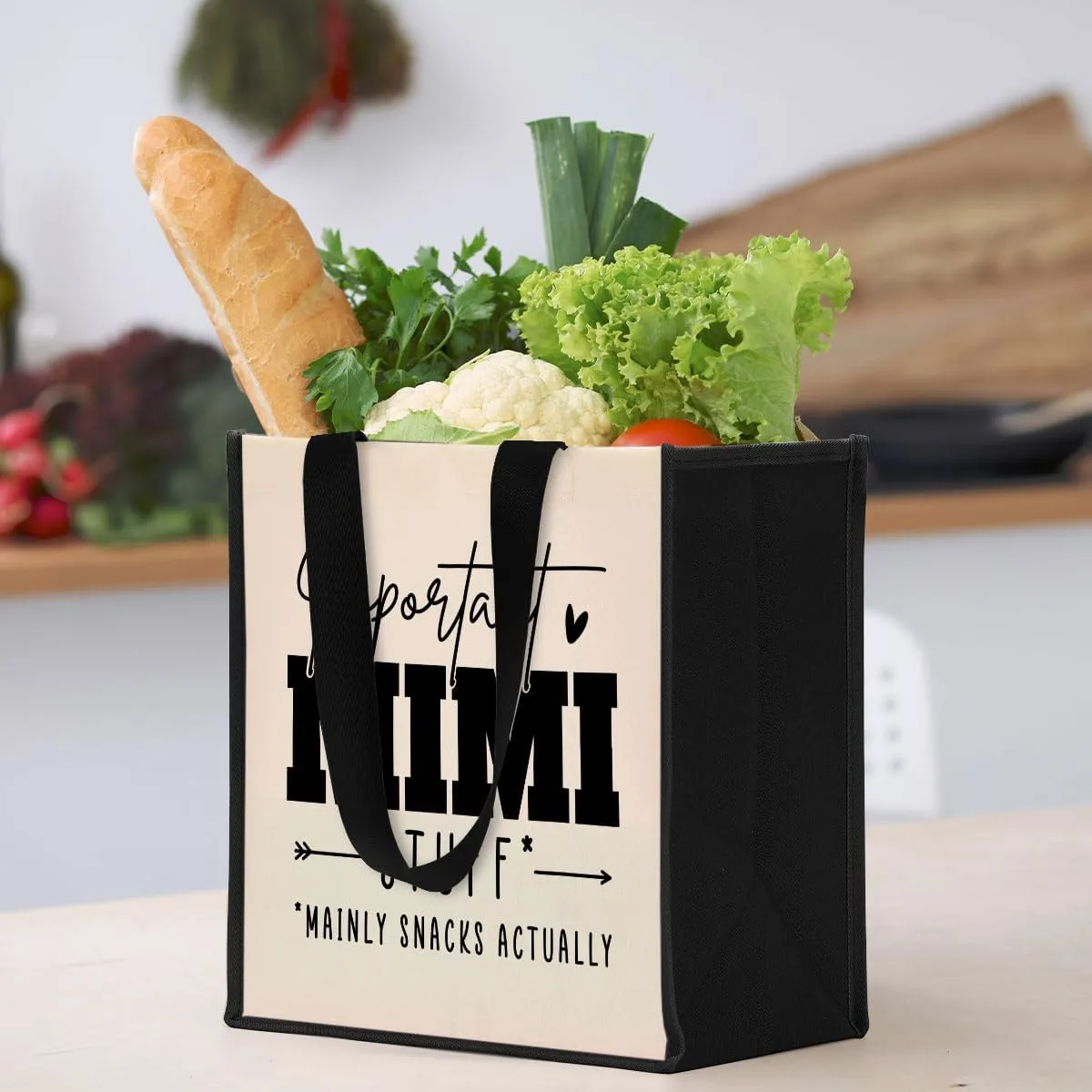 Grandma Mimi Gigi Granny Nana Memaw Nanny Mama Mum Mom Auntie Gifts Reusable Canvas Tote Bag for Women
