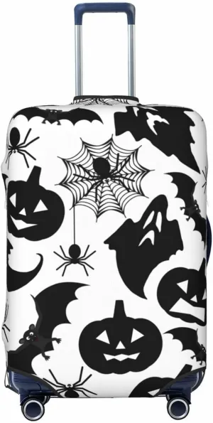 Halloween Pumpkin Spider Web Elastic Suitcase Cover Scratch Resistant Luggage Case Travel Luggage Protector for Men Women L 25-28 inch
