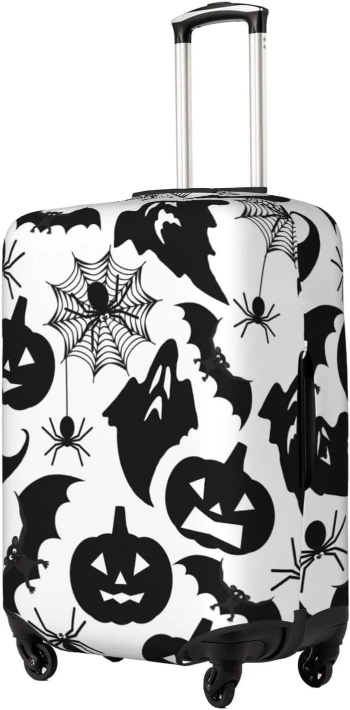 Halloween Pumpkin Spider Web Elastic Suitcase Cover Scratch Resistant Luggage Case Travel Luggage Protector for Men Women L 25-28 inch