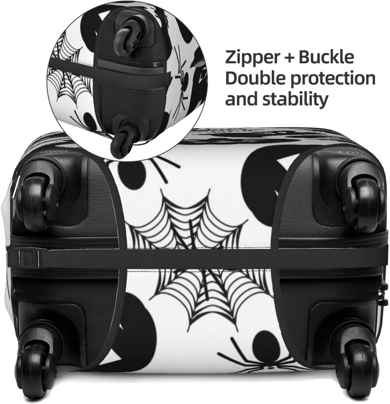 Halloween Pumpkin Spider Web Elastic Suitcase Cover Scratch Resistant Luggage Case Travel Luggage Protector for Men Women L 25-28 inch