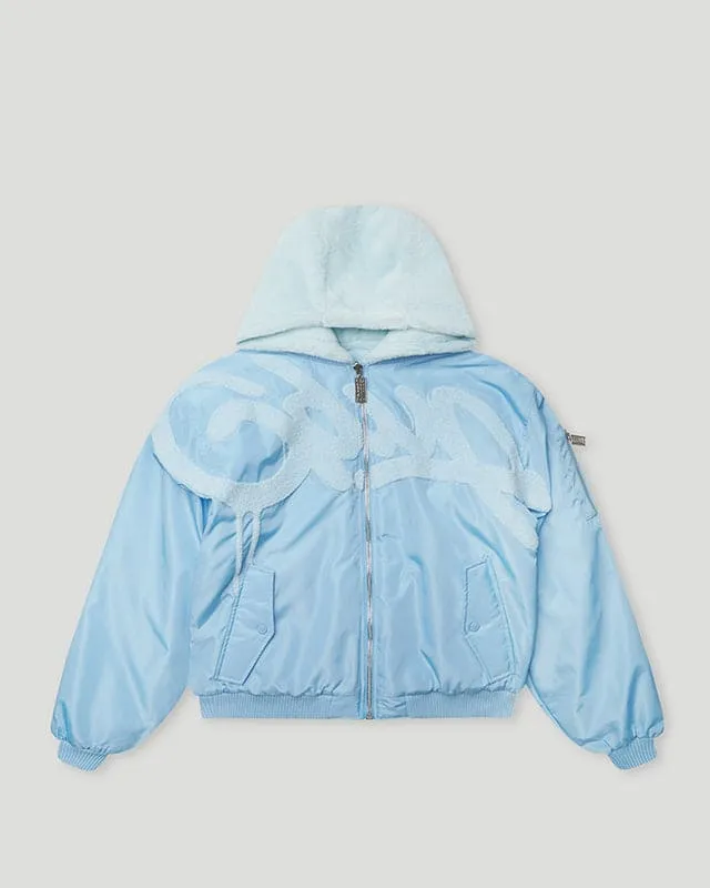 Handstyle/Team Logo Fur Jacket Light Blue