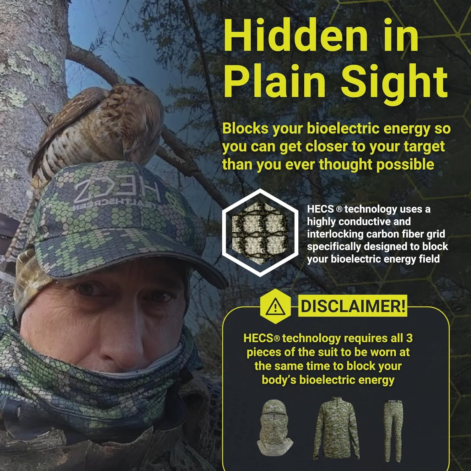 HECS Hunting-High Performance Base Layer-Underwear with Patented Technology for Deer, Big Game & Turkey Hunting